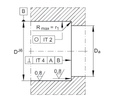 推力角接触球轴承 7602030-2RS-TVP, 单向，接触角 a = 60°，限制公差，两侧唇密封