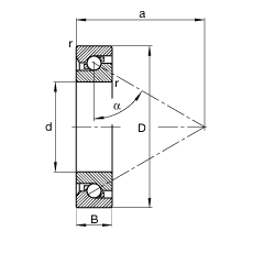 推力角接触球轴承 BSB060120-T, 单向，接触角 α = 60°，限制公差