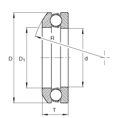 推力深沟球轴承 52X12, 单向，可分离，带角度调节装置