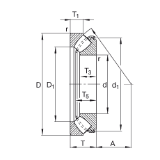推力调心滚子轴承 29436-E1, 根据 DIN 728/ISO 104 标准的主要尺寸，单向，可分离