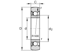 滚轮 LR6001-2RSR, 双面密封