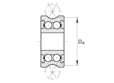 外径带修形的滚轮 LFR5308-50-2Z, 定位滚轮，双列，两侧间隙密封