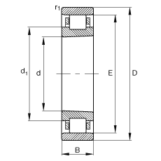 圆柱滚子轴承 N1006-K-M1-SP, 浮动轴承，带锥孔，锥度 1:12，可分离，带保持架，减少的径向内部游隙，加严公差