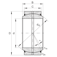 关节轴承 GE120-DO-2RS, 根据 DIN ISO 12 240-1 标准, 需维护，两侧唇密封