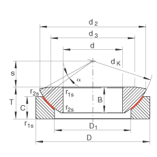 推力关节轴承 GE40-AW, 根据 DIN ISO 12 240-3 标准，免维护