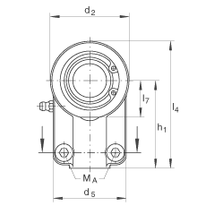 液压杆端轴承 GIHNRK50-LO, 根据 DIN ISO 12 240-4 标准，带右旋螺纹夹紧装置，需维护