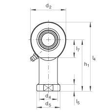 杆端轴承 GIR35-DO-2RS, 根据 DIN ISO 12 240-4 标准，带右旋内螺纹，需维护，两侧唇密封