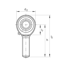 杆端轴承 GAKR10-PB, 根据 DIN ISO 12 240-4 标准，带右旋外螺纹，需维护