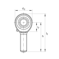 杆端轴承 GAKR16-PB, 根据 DIN ISO 12 240-4 标准，带右旋外螺纹，需维护