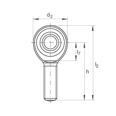 杆端轴承 GAKL12-PW, 根据 DIN ISO 12 240-4 标准，带左旋外螺纹，需维护