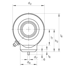 液压杆端轴承 GK50-DO, 根据 DIN ISO 12 240 标准，带焊接面，需维护