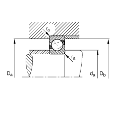 角接触球轴承 7213-B-JP, 根据 DIN 628-1 标准的主要尺寸，接触角 α = 40°