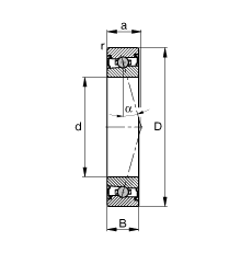 主轴轴承 HCS71928-C-T-P4S, 调节，成对安装，接触角 α = 15°，两侧唇密封，非接触，限制公差