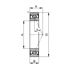 主轴轴承 HCS7000-E-T-P4S, 调节，成对或单元安装，接触角 α = 25°，两侧唇密封，非接触，限制公差