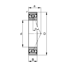 主轴轴承 HCS7019-E-T-P4S, 调节，成对或单元安装，接触角 α = 25°，两侧唇密封，非接触，限制公差