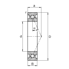 主轴轴承 HS7016-E-T-P4S, 调节，成对或单元安装，接触角 α = 25°，限制公差