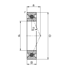 主轴轴承 HC71928-E-T-P4S, 调节，成对或单元安装，接触角 α = 25°，陶瓷球，限制公差