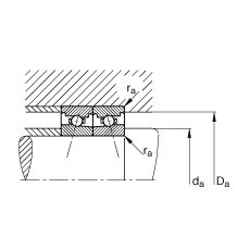 主轴轴承 HS71912-C-T-P4S, 调节，成对安装，接触角 α = 15°，限制公差