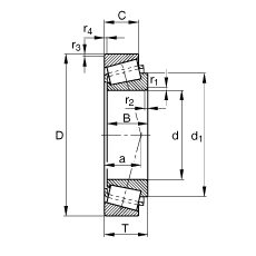 圆锥滚子轴承 31313-A, 根据 DIN ISO 355 / DIN 720 标准的主要尺寸，可分离，调节或成对